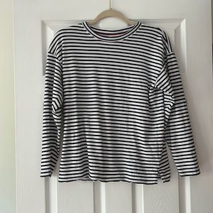 AYR The French Fry White/Black Striped Tee, Size XS